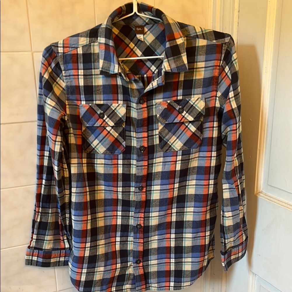 Tea Collection girls Multicolor Plaid Shirt in size 16